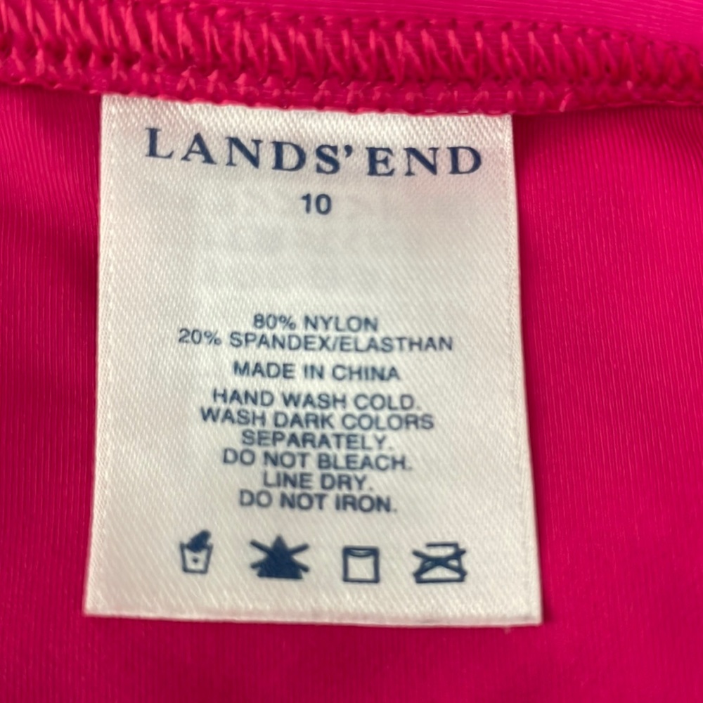 Lands End Swim Skirt Skort 10 Pink Stretch Lined Elastic Waist M BarbieCore - Picture 8 of 8